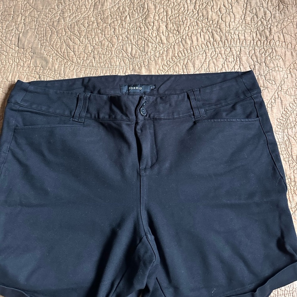 Torrid High Rise Black Jean Shorts